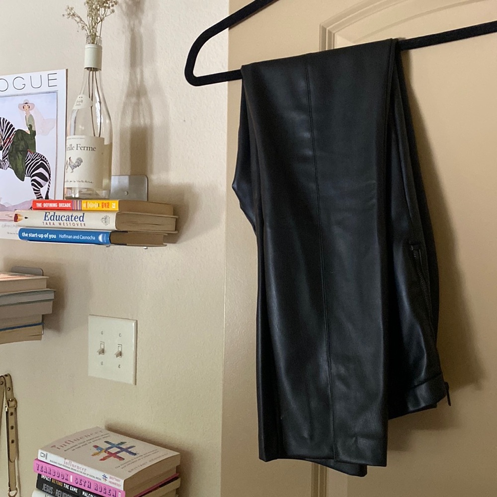 Zara faux leather black leggings